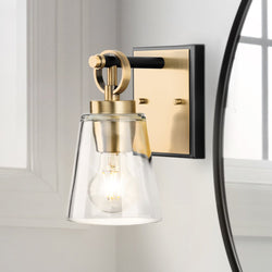 Urban Ambiance - Bath Light - UHP4941 Classic Indoor Bath Light, 9 - 1/8''H x 6 - 5/8"W x 4 - 3/4''D, Vintage Brass Finish, Norfolk Collection - 