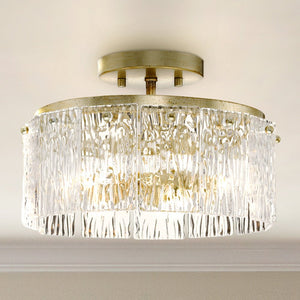 Urban Ambiance - Ceiling Light - UHP4958 Glam Indoor Ceiling Light, 7 - 7/8''H x 12 - 5/8"W x 12 - 5/8''D, Gilded Silver Finish, Kenton Collection - 
