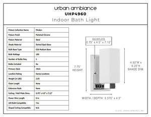 Urban Ambiance - Bath Light - UHP4960 Classic Indoor Bath Light, 7 - 3/4''H x 5 - 3/8