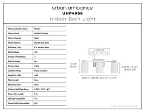 Urban Ambiance - Bath Light - UHP4966 Classic Indoor Bath Light, 8 - 3/8''H x 5 - 3/8
