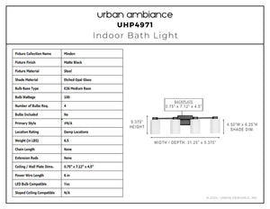 Urban Ambiance - Bath Light - UHP4971 Classic Indoor Bath Light, 8 - 3/8''H x 5 - 3/8