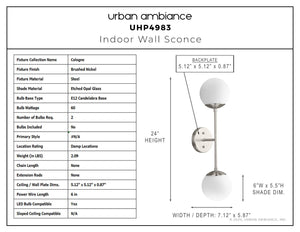 Urban Ambiance - Wall Sconce - UHP4983 Mid Century Modern Indoor Wall Sconce, 24''H x 7 - 1/8