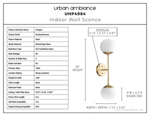 Urban Ambiance - Wall Sconce - UHP4984 Mid Century Modern Indoor Wall Sconce, 24''H x 7 - 1/8