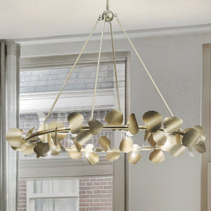 Urban Ambiance - Chandelier - UHP4992 Eclectic Indoor Chandelier, 30''H x 38"W x 38''D, Gilded Silver Finish, Hervey Collection -