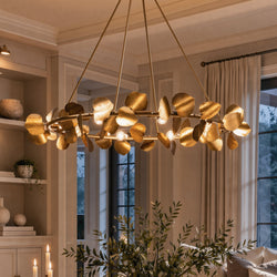 Urban Ambiance - Chandelier - UHP4993 XL Eclectic Indoor Chandelier, 30''H x 38"W x 38''D, Gold Ombre Finish, Hervey Collection -