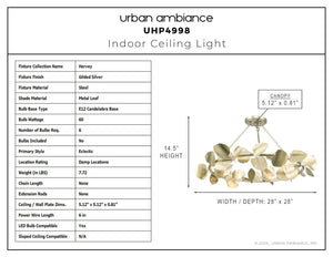 Urban Ambiance - Ceiling Light - UHP4998 Eclectic Indoor Ceiling Light, 14 - 1/2''H x 28