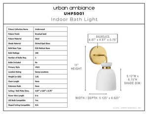 Urban Ambiance - Bath Light - UHP5001 Minimalist Indoor Bath Light, 11''H x 6 - 5/8