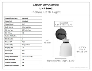 Urban Ambiance - Bath Light - UHP5002 Minimalist Indoor Bath Light, 11''H x 6 - 5/8