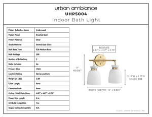 Urban Ambiance - Bath Light - UHP5004 Minimalist Indoor Bath Light, 11''H x 6 - 5/8