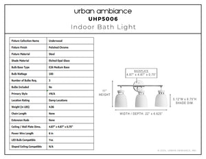 Urban Ambiance - Bath Light - UHP5006 Minimalist Indoor Bath Light, 11''H x 6 - 5/8