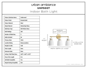 Urban Ambiance - Bath Light - UHP5007 Minimalist Indoor Bath Light, 11''H x 6 - 5/8