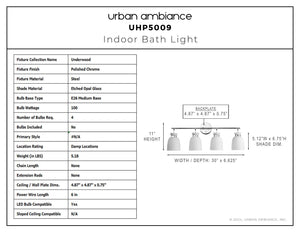 Urban Ambiance - Bath Light - UHP5009 Minimalist Indoor Bath Light, 11''H x 6 - 5/8