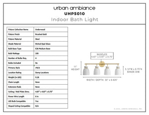 Urban Ambiance - Bath Light - UHP5010 Minimalist Indoor Bath Light, 11''H x 6 - 5/8