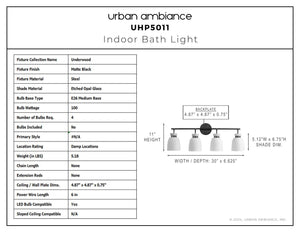 Urban Ambiance - Bath Light - UHP5011 Minimalist Indoor Bath Light, 11''H x 6 - 5/8