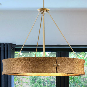 Urban Ambiance - Chandelier - UHP5030 Modern Rustic Indoor Chandelier, 20 - 3/4''H x 26"W x 26''D, Soft Gold Finish, Richmond Collection -