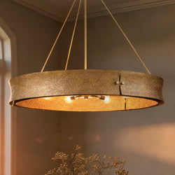 Urban Ambiance - Chandelier - UHP5031 Modern Rustic Indoor Chandelier, 26''H x 32"W x 32''D, Soft Gold Finish, Richmond Collection - 