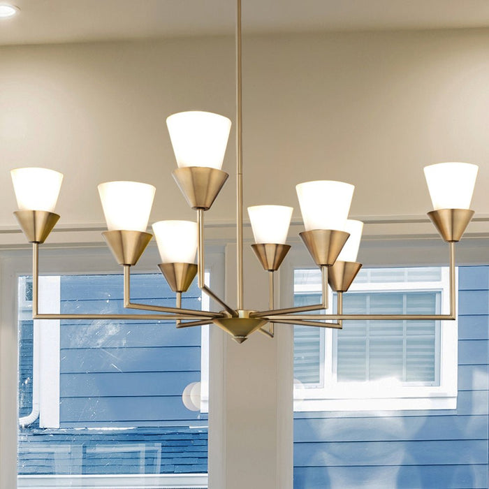 UHP5043 Posh Indoor Chandelier, 14-3/8''H x 40"W x 40''D, Soft Gold Finish, Larimore Collection