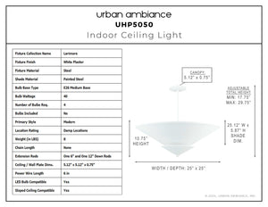 Urban Ambiance - Ceiling Light - UHP5050 Modern Indoor Ceiling Light, 10 - 3/4''H x 25