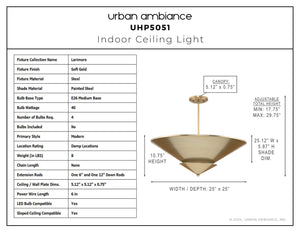 Urban Ambiance - Ceiling Light - UHP5051 Modern Indoor Ceiling Light, 10 - 3/4''H x 25