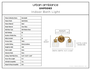Urban Ambiance - Bath Light - UHP5063 French Country Indoor Bath Light, 8 - 1/2''H x 6 - 5/8