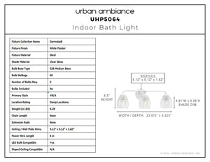 Urban Ambiance - Bath Light - UHP5064 French Country Indoor Bath Light, 8 - 1/2''H x 6 - 5/8