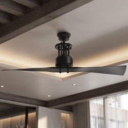 Urban Ambiance - Ceiling Fan - UHP9201 Luxe Industrial Indoor Ceiling Fan, 18.1"H x 56"W, Charcoal, Jamestown Collection - 