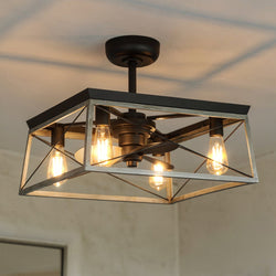 Urban Ambiance - Ceiling Fan - UHP9241 Farmhouse Ceiling Fan 17''H x 22''W, Charcoal Finish, Berkeley Collection - 