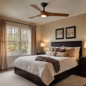 Urban Ambiance - Ceiling Fan - UHP9362 Transitional Ceiling Fan 13.5''H x 52''W, Koa Woodgrain Finish, Geraldton Collection - 