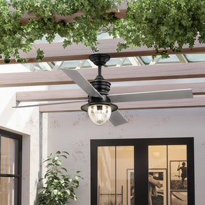 Urban Ambiance - Ceiling Fan - UHP9431 Glam Indoor/Outdoor Ceiling Fan, 21 - 11/16''H x 56"W x 56''D, Blistered Iron Finish, Harrisburg Collection - 