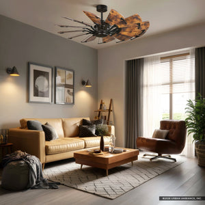 Urban Ambiance - Ceiling Fan - UHP9471 Tuscan Indoor Ceiling Fan, 17 - 3/8''H x 52