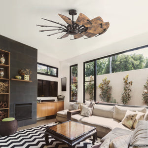 Urban Ambiance - Ceiling Fan - UHP9471 Tuscan Indoor Ceiling Fan, 17 - 3/8''H x 52