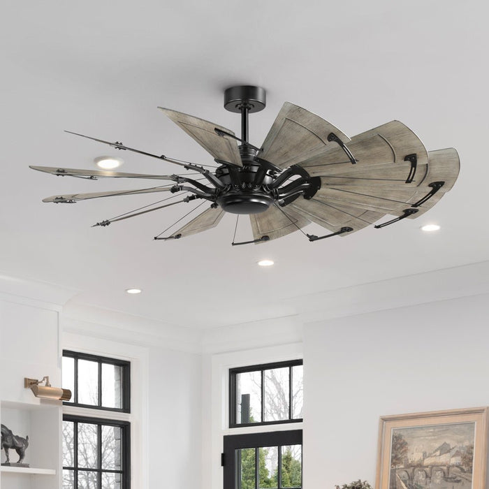 UHP9475 Tuscan Indoor Ceiling Fan, 16-1/46''H x 60"W x 60''D, Matte Black Finish, Saybrook Collection