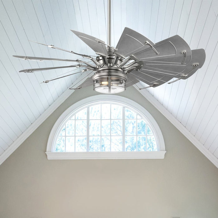 UHP9477 Tuscan Indoor Ceiling Fan with Light Kit, 26-1/4''H x 60"W x 60''D, Antique Nickel Finish, Saybrook Collection