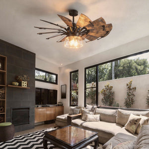 Urban Ambiance - Ceiling Fan - UHP9480 Tuscan Indoor Ceiling Fan, 24 - 1/8''H x 52