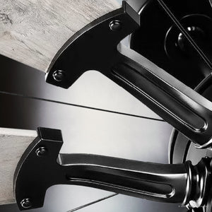 Close-up of a mechanical component with black metal arms and bolts from the Urban Ambiance UHP9482 Tuscan Indoor Ceiling Fan, 52