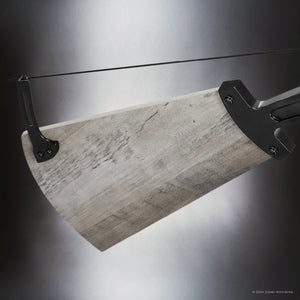 A large cleaver featuring a wide, uniquely crafted blade and a dark handle, all set against a neutral background, shares the elegance characteristic of Urban Ambiance's Saybrook Collection from which the UHP9482 Tuscan Indoor Ceiling Fan originates.