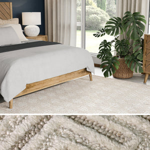 Urban Ambiance - UJR0100 Luxury Hand-Tufted Natural and Semi-Synthetic Blend Plush-Pile Rug -