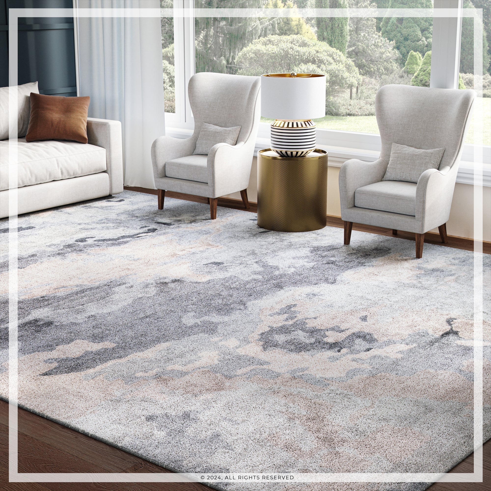 UJR0120 Luxury Hand-Tufted Semi-Synthetic and Synthetic Blend