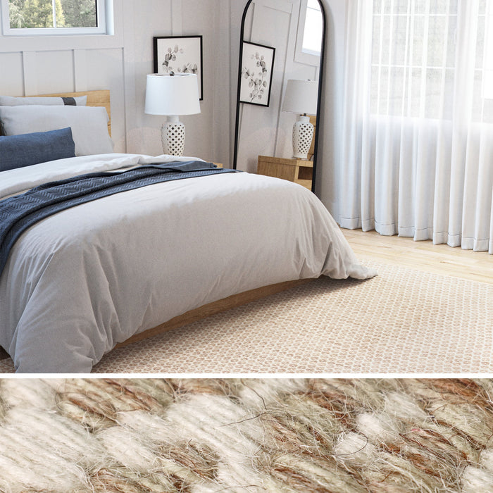 UJR0151 Luxury Hand-Woven Natural Low-Pile Rug