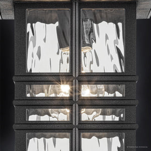 Urban Ambiance - Wall Sconce - UKC10000 Craftsman Outdoor Wall Sconce, 12''H x 6.5''W x 7.5''Dep, Textured Black Finish, Lyndale Collection - 