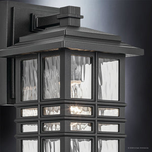 Urban Ambiance - Wall Sconce - UKC10000 Craftsman Outdoor Wall Sconce, 12''H x 6.5''W x 7.5''Dep, Textured Black Finish, Lyndale Collection - 