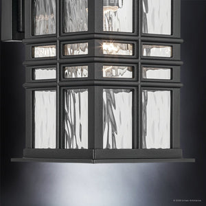 Urban Ambiance - Wall Sconce - UKC10000 Craftsman Outdoor Wall Sconce, 12''H x 6.5''W x 7.5''Dep, Textured Black Finish, Lyndale Collection - 