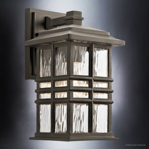 Urban Ambiance - Wall Sconce - UKC10001 Craftsman Outdoor Wall Sconce, 12''H x 6.5''W x 7.5''Dep, Olde Bronze Finish, Lyndale Collection - 