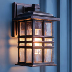 Urban Ambiance - Wall Sconce - UKC10001 Craftsman Outdoor Wall Sconce, 12''H x 6.5''W x 7.5''Dep, Olde Bronze Finish, Lyndale Collection - 