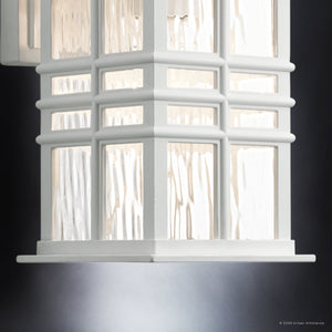 Urban Ambiance - Wall Sconce - UKC10002 Craftsman Outdoor Wall Sconce, 12''H x 6.5''W x 7.5''Dep, White Finish, Lyndale Collection - 