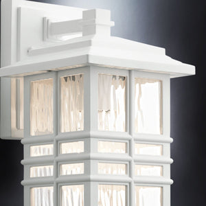 Urban Ambiance - Wall Sconce - UKC10002 Craftsman Outdoor Wall Sconce, 12''H x 6.5''W x 7.5''Dep, White Finish, Lyndale Collection - 