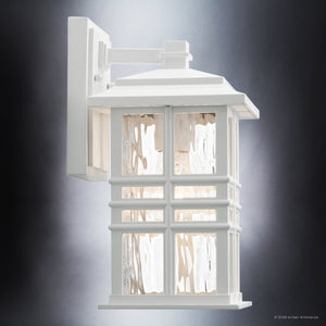 Urban Ambiance - Wall Sconce - UKC10002 Craftsman Outdoor Wall Sconce, 12''H x 6.5''W x 7.5''Dep, White Finish, Lyndale Collection - 