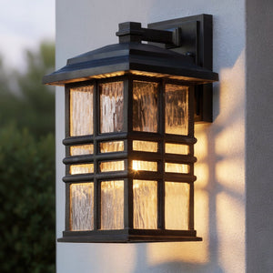 Urban Ambiance - Wall Sconce - UKC10004 Craftsman Outdoor Wall Sconce, 14.25''H x 8''W x 9''Dep, Olde Bronze Finish, Lyndale Collection - 