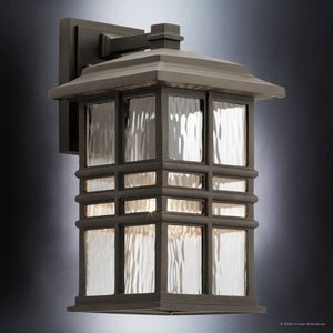 Urban Ambiance - Wall Sconce - UKC10004 Craftsman Outdoor Wall Sconce, 14.25''H x 8''W x 9''Dep, Olde Bronze Finish, Lyndale Collection - 