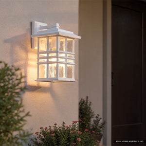 Urban Ambiance - Wall Sconce - UKC10005 Craftsman Outdoor Wall Sconce, 14.25''H x 8''W x 9''Dep, White Finish, Lyndale Collection - 